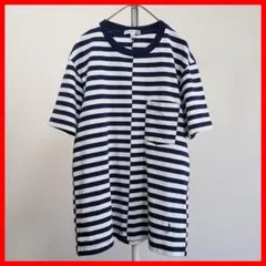 ユニクロ✕JWアンダーソン【アシンメトリーボーダーポケット付Tシャツ】カットソー