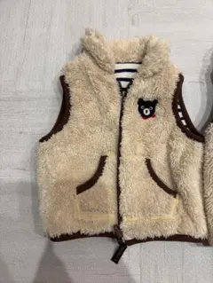 【超美品】2着セットDOUBLEBダブルビーのモコモコベスト　リバーシブル