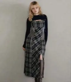 ANDMARY Anne check long dress beige - メルカリ
