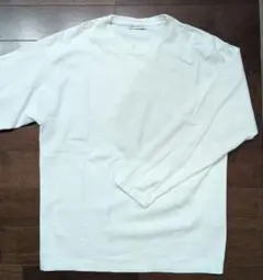 白ロンT　無地　ロンT　М　ドレスポンチロングスリーブTシャツ　長袖カットソー