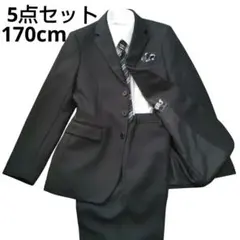 ワンダーファクトリー 黒フォーマルスーツ170 5点 卒業式卒服 入学式 完成品
