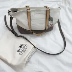 【保証書付】COACHコーチ 2way レザー バッグ 12392 チャーム付