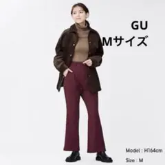 GU カットソーフレアスラックス（丈標準69.0〜73.0cm） ワイン　M