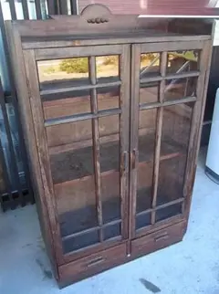 Vintage】木製 キャビネット 棚 グリーン ビンテージ ハンドメイド 