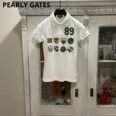 パーリーゲイツ 半袖ポロシャツ 0 ホワイト ワッペン多数 ゴルフ