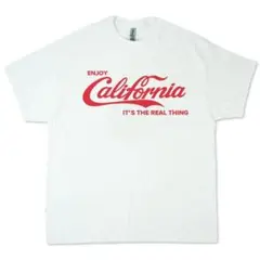 L他サイズ有白新品カリフォルニアTシャツCALIFORNIAコカコーラ風フォント