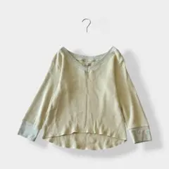 mystic ミスティック Ｖネック ワッフル ７部袖 ロンT アイボリー