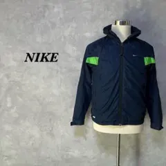 ナイキ ナイロンジャケット フード 2way ロゴ刺繍 ネイビー M 3251