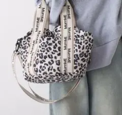 《MumME》ジャガードテープキルティングスクエアトート BAG レオパード柄
