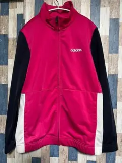 adidas トラックジャケット ピンク×ネイビー×ホワイト サイズL
