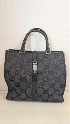 GUCCI ブラック GGパターン トートバッグ