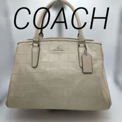 コーチ COACH ハンドバッグ クロコ型押し ベージュ 2wayのサムネイル