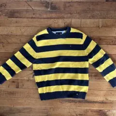 TOMMY HILFIGER ネイビーイエローストライプセーター