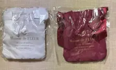 メゾンドフルール ダブルリボンギャザートートバッグ2 ガチャ ホワイト ボルドー