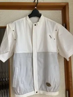 TOROY 半袖ブルゾン L 白×グレー 綿麻 美品　ハイキングのサムネイル