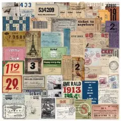 No. 295/海外/ステッカー/シール/防水/ヴィンテージ コラージュ素材