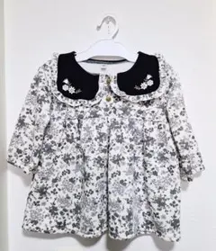 【 未使用 】フラワー柄　ワンピース　裏起毛　ベビー　80サイズ