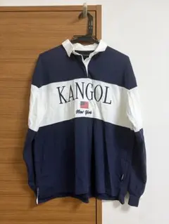 KANGOL ラガーシャツ ネイビー ホワイト M