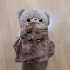 茶色のクマのぬいぐるみ 毛布付き