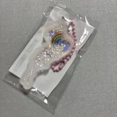 琵琶湖キーホルダー　虹　白
