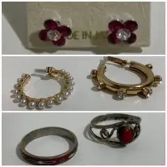 ピアス3個と指輪2個の5セット
