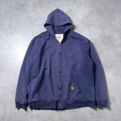 carhartt ジップアップパーカー 裏サーマル USA製 ネイビー
