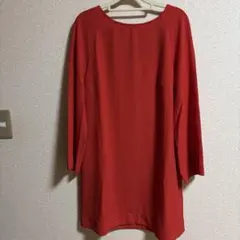 H&M 赤 長袖 ワンピース