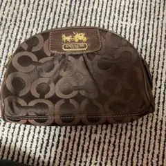 COACH ブラウン ロゴポーチ