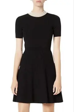 サンドロ パリ　ブラック ワンピース パール襟　未使用