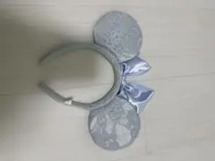 Disney　カチューシャ　ミニー　レース　ブルー　水色　リボン
