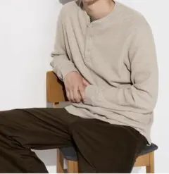 ワッフルヘンリーネックTシャツ　Sサイズ