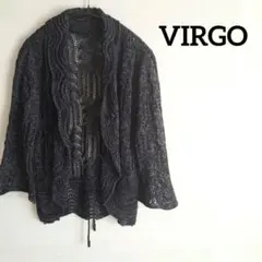 ヴァルゴ♡カーディガン　透かしあみニット　リボン　羽織り