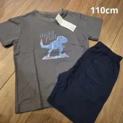 【タグ付き】恐竜プリント半袖Tシャツとハーフパンツセット 110cm