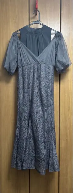 紺ドレープデザイン パーティードレス 11AR