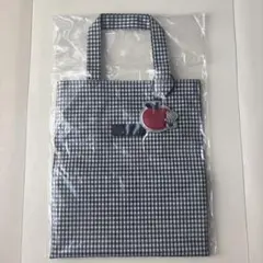 ファミリア　トートバッグ　白黒ギンガム　大　BK
