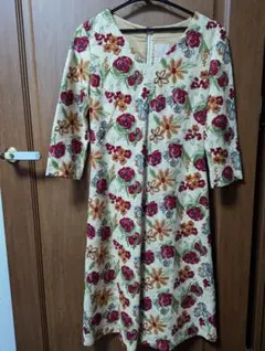 ☆美品☆sybillaシビラ/花柄総刺繍7分袖ロングワンピース