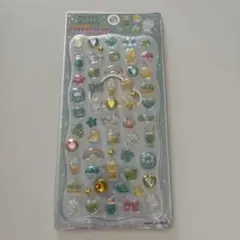 プチドロップステッカー ジュエルプチドロップ シール パフィーグリーン ストーン