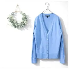 BANANA REPUBLIC カーディガン S 青 透かし編み 上品 春秋