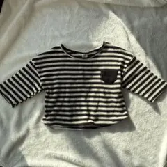 白黒ストライプ 長袖カットソー