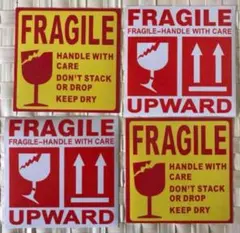 ステッカー4枚 Fragile/Upward/ Big Size