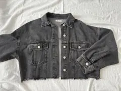 INGNI クロップドデニムジャケット グレー