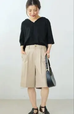 【美品】イチヨンナナ 147 ハーフパンツ バミューダパンツ S ベージュ