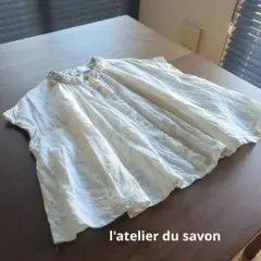 l'atelier du savon　麻100%　花刺繍ブラウスのサムネイル