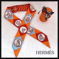 HERMES エルメスツイリー★コリエドシ アン 首輪と犬 HERMES エルメス スカーフ ツイリー 首輪と犬 プリュムティ ドット 黒