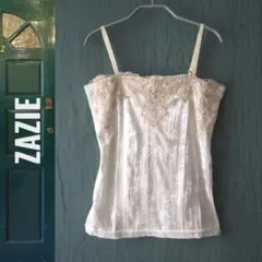 c*o様 美品　ZAZIE／ザジ★　刺繍レース　スパンコール　ベロアキャミソールのサムネイル