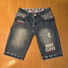 BODY GLOVE デニムハーフパンツ ダメージ加工 Mのサムネイル