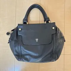 ANNA SUI ブラックレザーハンドバッグ