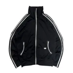 adidas アディダス 曲がりジップ トラックジャケット ジャージ メンズ古着