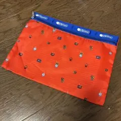 ◆未使用品◆LeSportsac◆TV柄オレンジカラー◆フラットポーチ