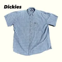 マ*グ様 Dickies コットンチェックシャツ ブルー オーバーサイズ